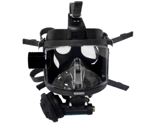 Маска полнолицевая, черная, Si Hatch без предохранительного давления, дыхательный клапан в комплекте, 96319-16 Interspiro