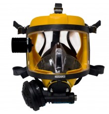 Маска полнолицевая, желтая, Si Hatch с клапаном безопасности и дыхательным клапаном в комплекте, 96319-15 Interspiro
