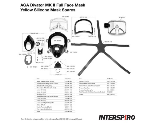 Маска полнолицевая  MK II желтый силикон, с регулятором подачи воздуха, 96319-01 Interspiro