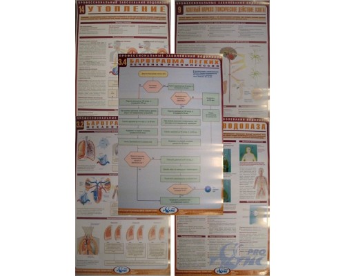 Комплект плакатов (22 шт.) Профессиональные заболевания водолазов