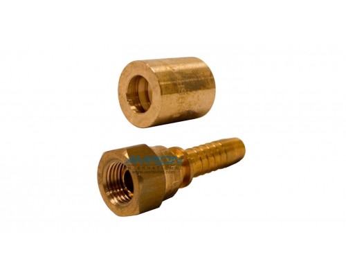 Заделка шланговая для кислородного шланга диаметром 3/8 под SL/KMB, FPBSF/M/06-04OXY, Fibron Заделка шланговая для кислородного шланга диаметром 3/8 под SL/KMB, FPBSF/M/06-04OXY, Fibron