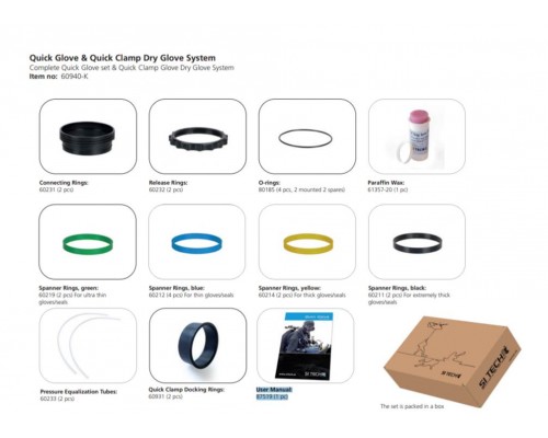 Кольца Quick Glove для сухих перчаток (не вклеиваемые), 60940-K, Si-Tech (Швеция)