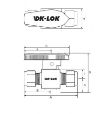 Кран пробковый 1/4NPTнар. - 1/4NPTвн., голуб. рукоятка, лат.V23A-MF-4N-OC-BL-B